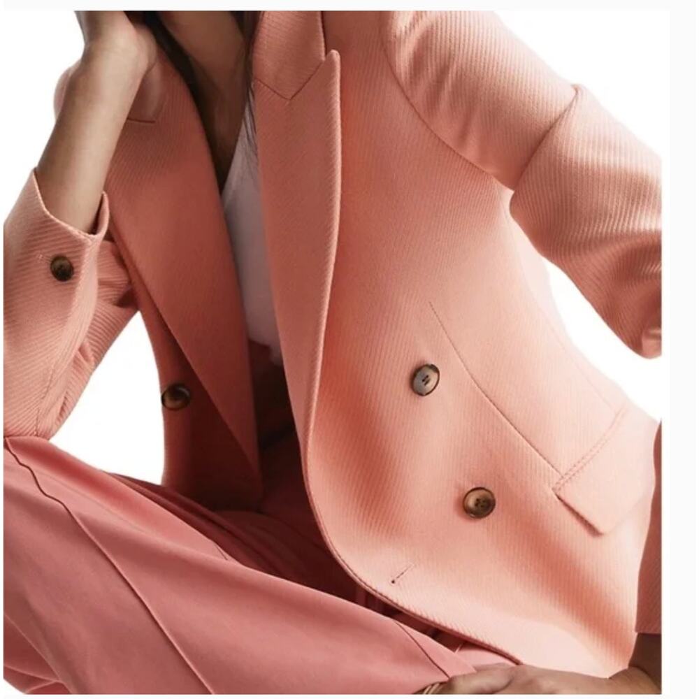 Reiss Logan Blazer 2 NWT Pink Jacket Academia Prep Career Old Money Luxury - Picture 2 of 12